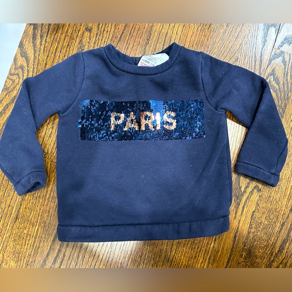 Jacadi reversible sequins (Paris/Londres) sweatshirt - Picture 1 of 5